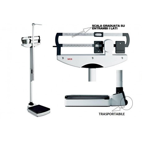 SECA BILANCIA MECCANICA A COLONNA SECA 700 COMPLETA DI ALTIMETRO SECA 220 - PORTATA 200KG